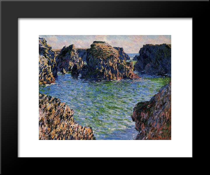 Coming Into Port-Goulphar, Belle-Ile 20x24 Black Modern Wood Framed Art Print Poster by Monet, Claude