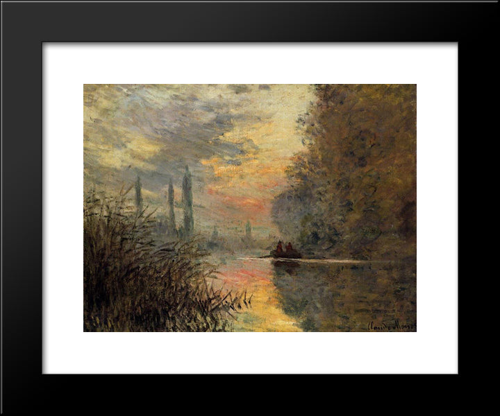 Evening At Argenteuil 20x24 Black Modern Wood Framed Art Print Poster by Monet, Claude