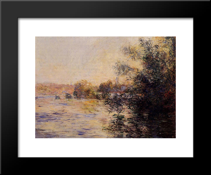 Evening Effect Of The Seine 20x24 Black Modern Wood Framed Art Print Poster by Monet, Claude