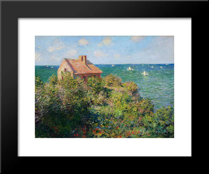 Fisherman'S Cottage At Varengeville 20x24 Black Modern Wood Framed Art Print Poster by Monet, Claude