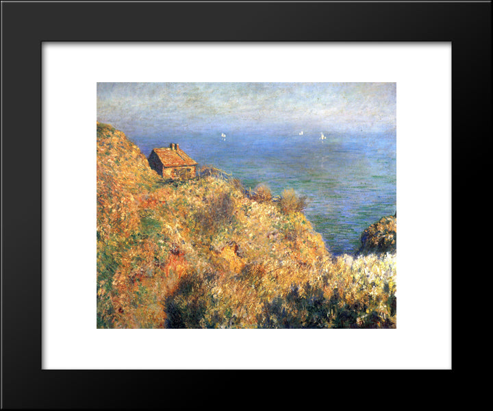 Fisherman'S House At Varengeville 20x24 Black Modern Wood Framed Art Print Poster by Monet, Claude