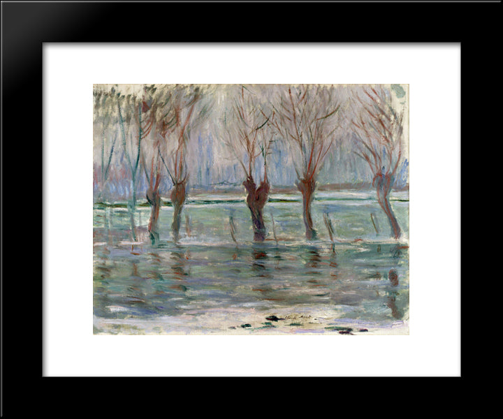 Flood Waters 20x24 Black Modern Wood Framed Art Print Poster by Monet, Claude