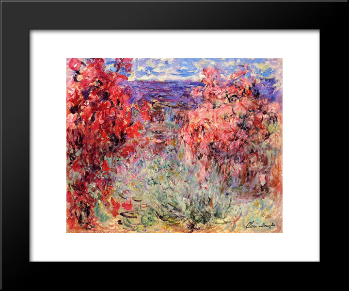 Flowering Trees Near The Coast 20x24 Black Modern Wood Framed Art Print Poster by Monet, Claude