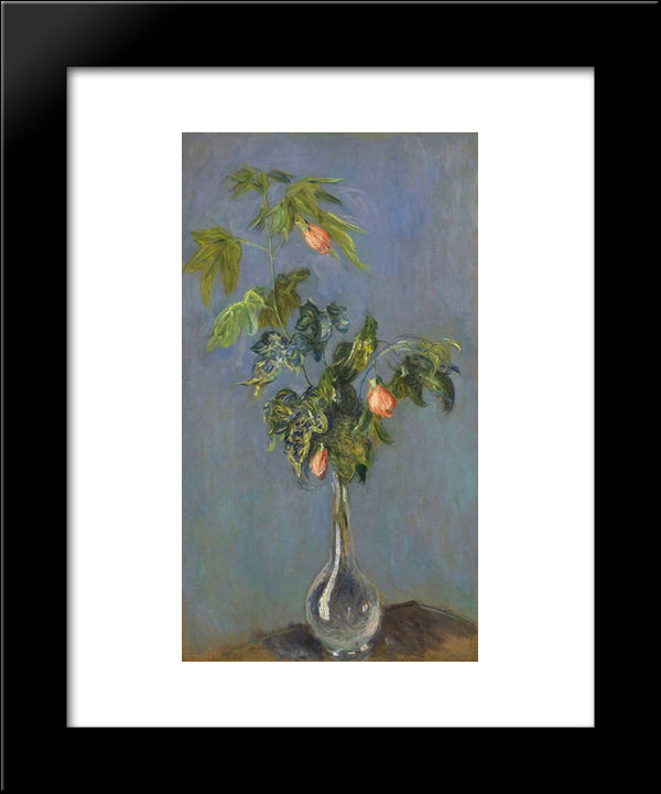 Flowers In A Vase 20x24 Black Modern Wood Framed Art Print Poster by Monet, Claude