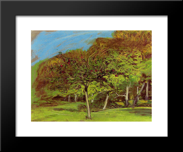Fruit Trees 20x24 Black Modern Wood Framed Art Print Poster by Monet, Claude