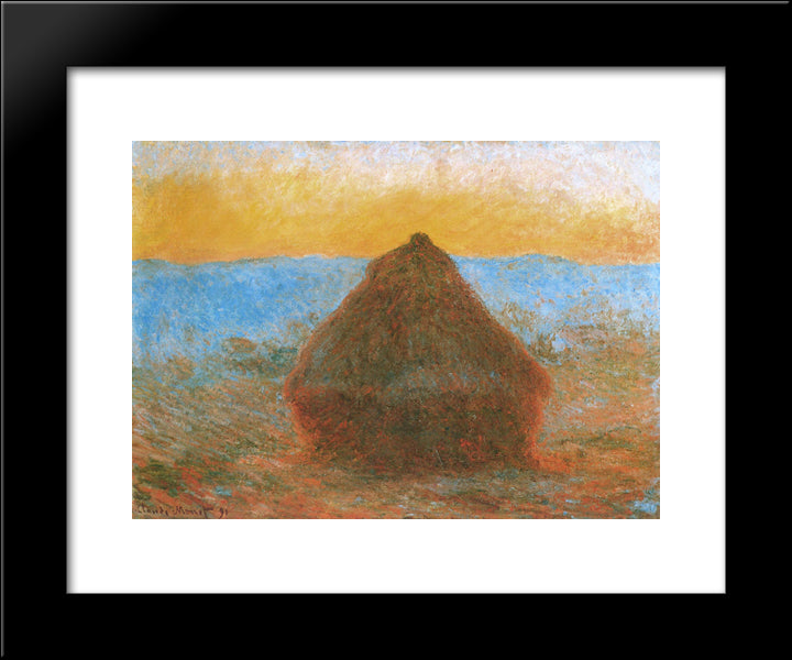 Grainstack 20x24 Black Modern Wood Framed Art Print Poster by Monet, Claude