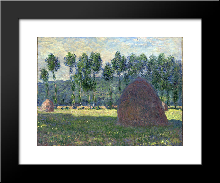 Haystack At Giverny 20x24 Black Modern Wood Framed Art Print Poster by Monet, Claude
