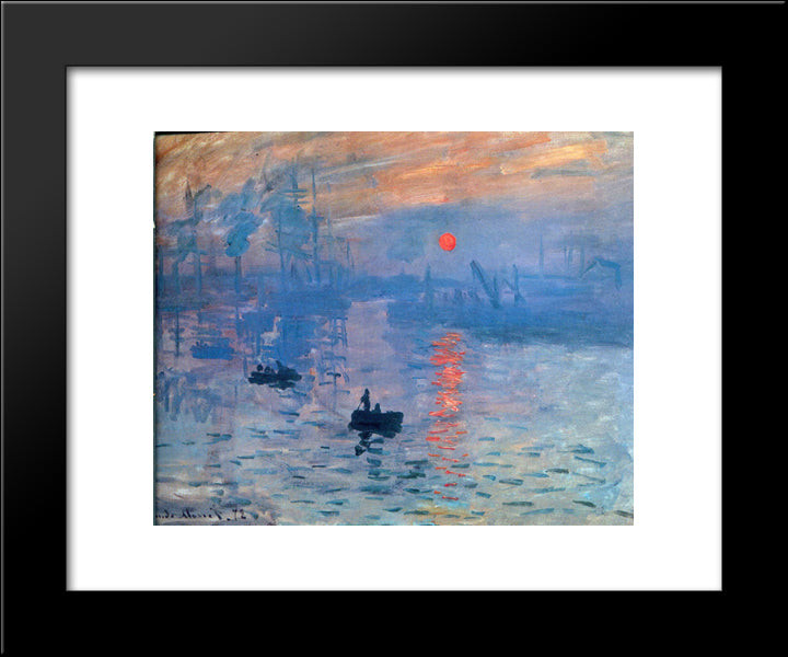 Impression, Sunrise 20x24 Black Modern Wood Framed Art Print Poster by Monet, Claude