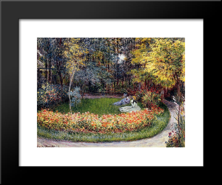 In The Garden 20x24 Black Modern Wood Framed Art Print Poster by Monet, Claude