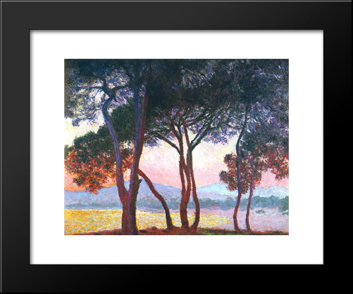 Juan-Les-Pins 20x24 Black Modern Wood Framed Art Print Poster by Monet, Claude