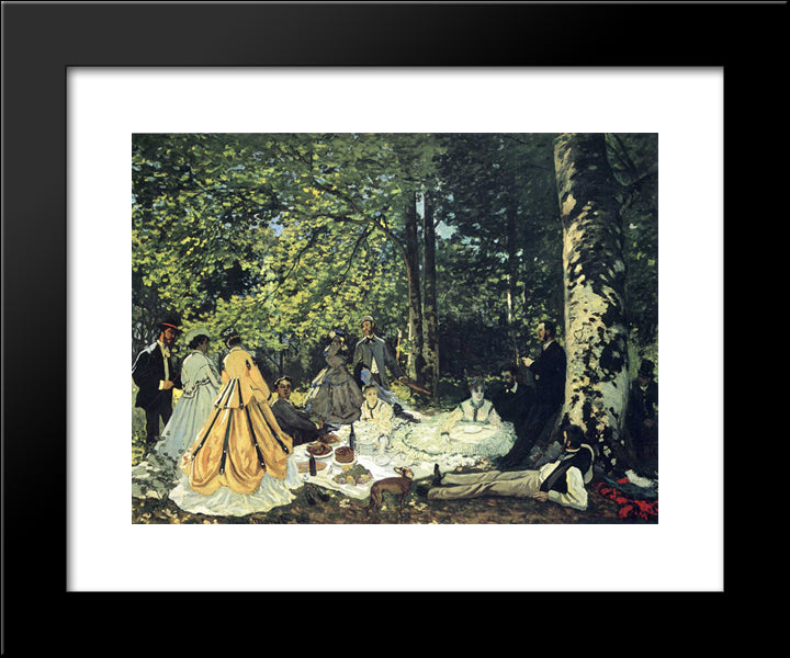 Lunch On The Grass 20x24 Black Modern Wood Framed Art Print Poster by Monet, Claude
