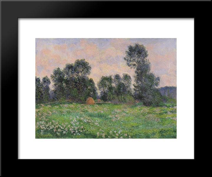 Meadow In Giverny 20x24 Black Modern Wood Framed Art Print Poster by Monet, Claude