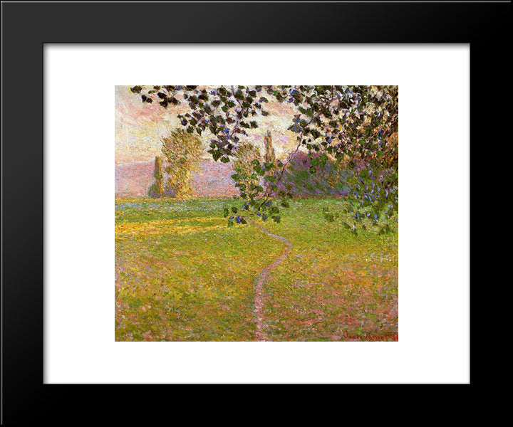 Morning Landscape, Giverny 20x24 Black Modern Wood Framed Art Print Poster by Monet, Claude