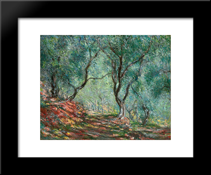 Olive Tree Wood In The Moreno Garden 20x24 Black Modern Wood Framed Art Print Poster by Monet, Claude