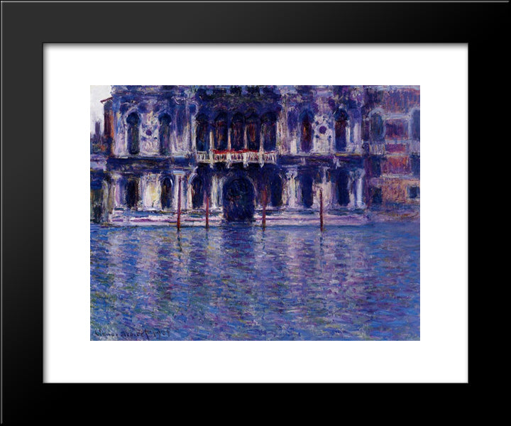 Palazzo Contarini 20x24 Black Modern Wood Framed Art Print Poster by Monet, Claude