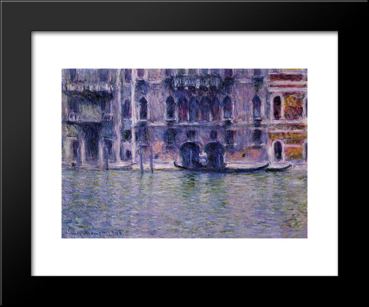 Palazzo Da Mulla 20x24 Black Modern Wood Framed Art Print Poster by Monet, Claude