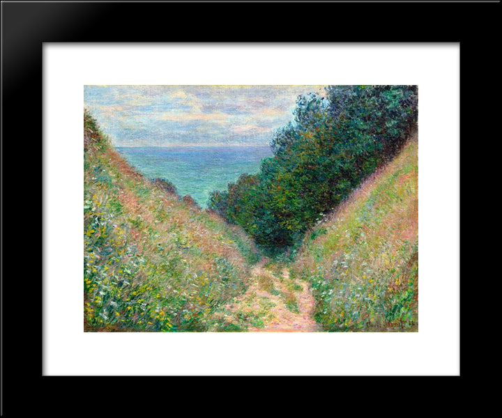 Path At La Cavee, Pourville 20x24 Black Modern Wood Framed Art Print Poster by Monet, Claude