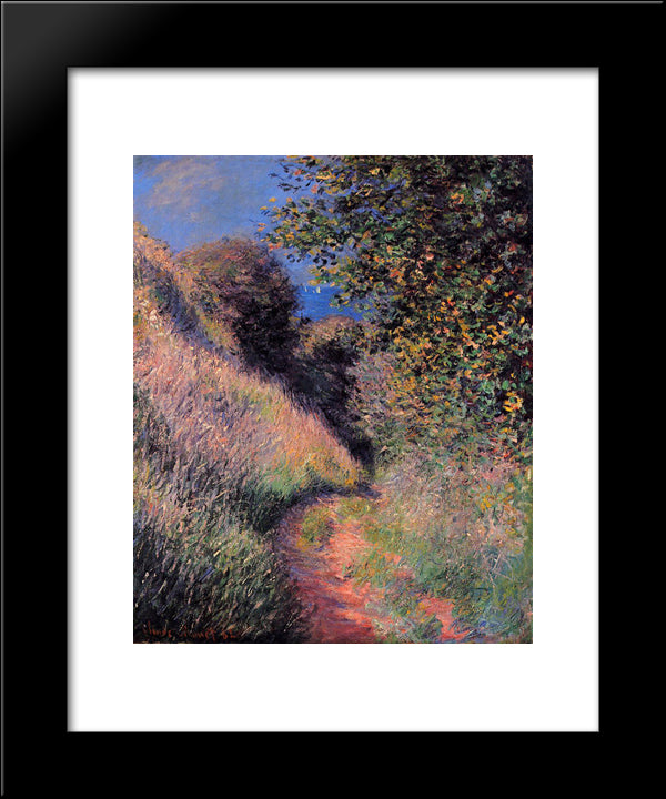 Path At Pourville 20x24 Black Modern Wood Framed Art Print Poster by Monet, Claude
