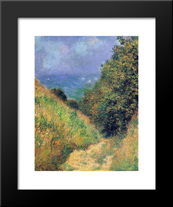 Path At Pourville 02 20x24 Black Modern Wood Framed Art Print Poster by Monet, Claude