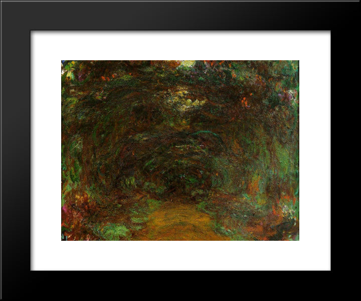 Path Under The Rose Trellises, Giverny 20x24 Black Modern Wood Framed Art Print Poster by Monet, Claude