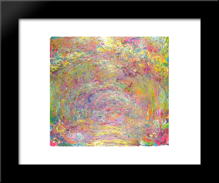 Path Under The Rose Trellises 20x24 Black Modern Wood Framed Art Print Poster by Monet, Claude
