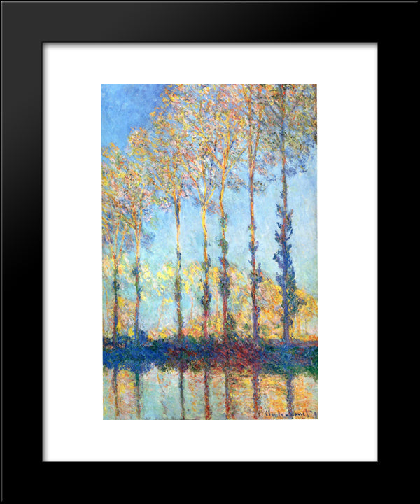 Poplars On The Banks Of The Epte 20x24 Black Modern Wood Framed Art Print Poster by Monet, Claude