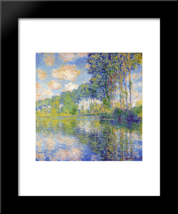 Poplars On The Epte 20x24 Black Modern Wood Framed Art Print Poster by Monet, Claude