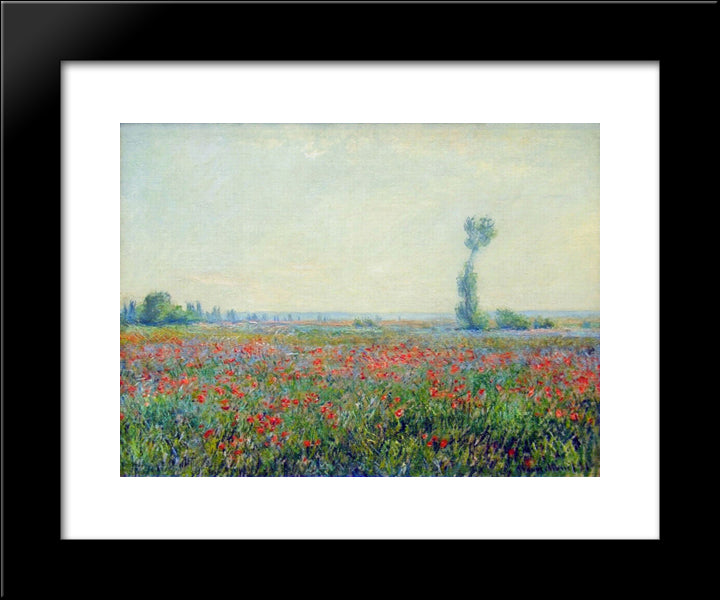 Poppy Field 20x24 Black Modern Wood Framed Art Print Poster by Monet, Claude