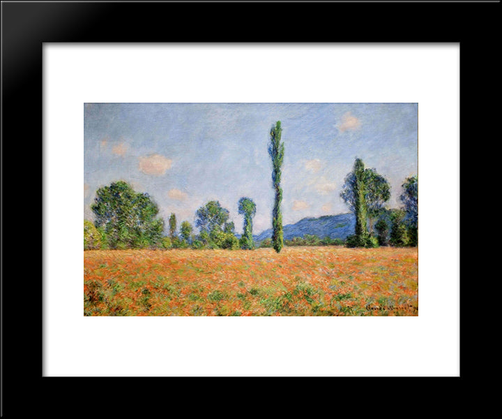 Poppy Field In Giverny 02 20x24 Black Modern Wood Framed Art Print Poster by Monet, Claude