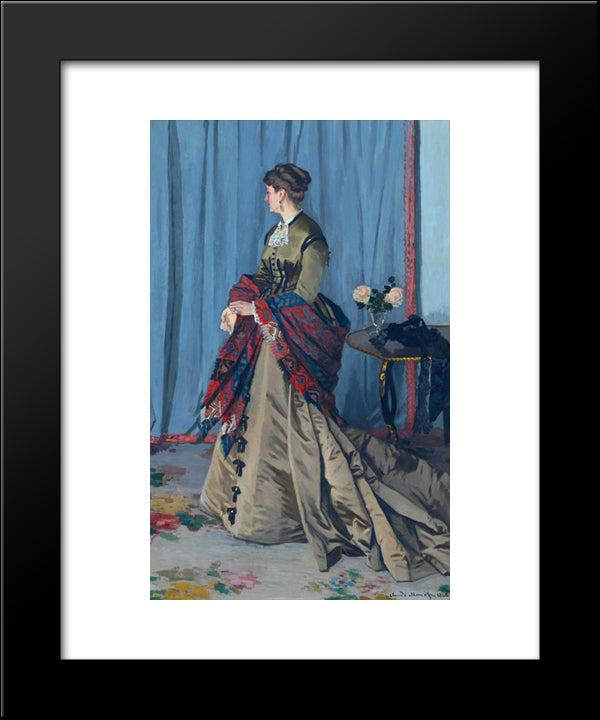 Portrait Of Madame Gaudibert 20x24 Black Modern Wood Framed Art Print Poster by Monet, Claude