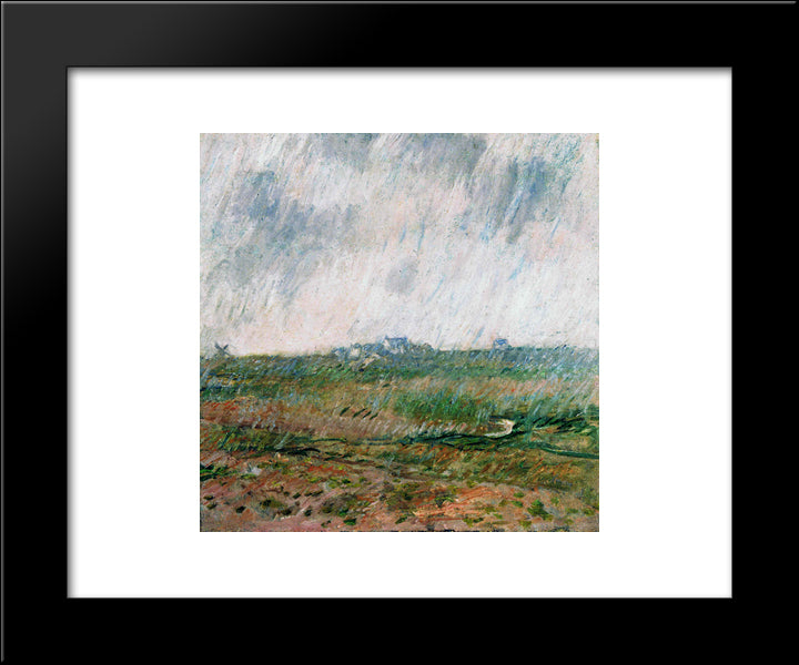 Rain In Belle-Ile 20x24 Black Modern Wood Framed Art Print Poster by Monet, Claude