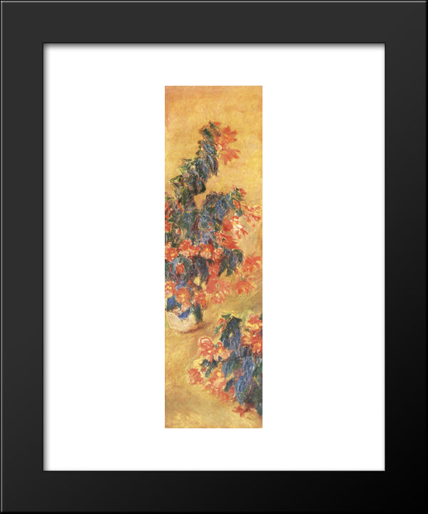 Red Azaleas In A Pot 20x24 Black Modern Wood Framed Art Print Poster by Monet, Claude