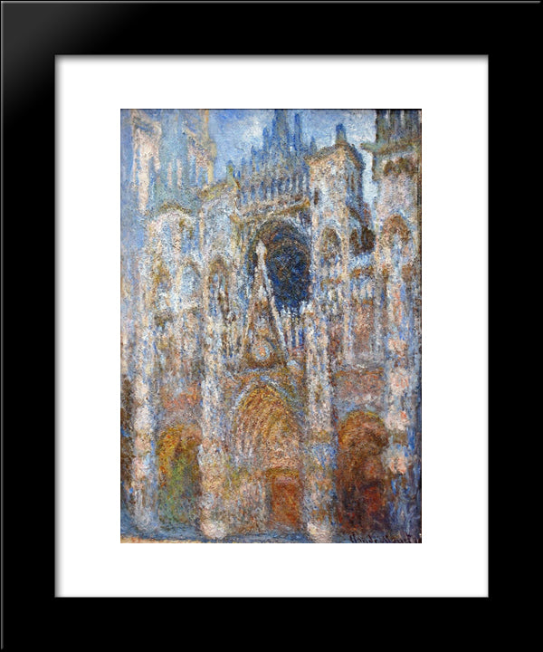Rouen Cathedral, Magic In Blue 20x24 Black Modern Wood Framed Art Print Poster by Monet, Claude