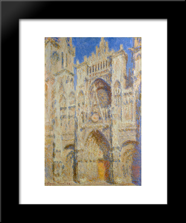 Rouen Cathedral, Portal In The Sun 20x24 Black Modern Wood Framed Art Print Poster by Monet, Claude