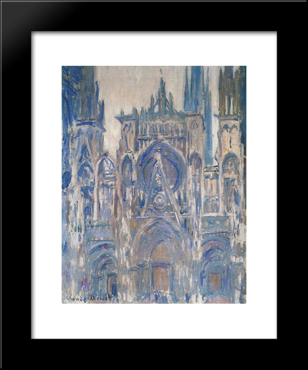 Rouen Cathedral, Study Of The Portal 20x24 Black Modern Wood Framed Art Print Poster by Monet, Claude