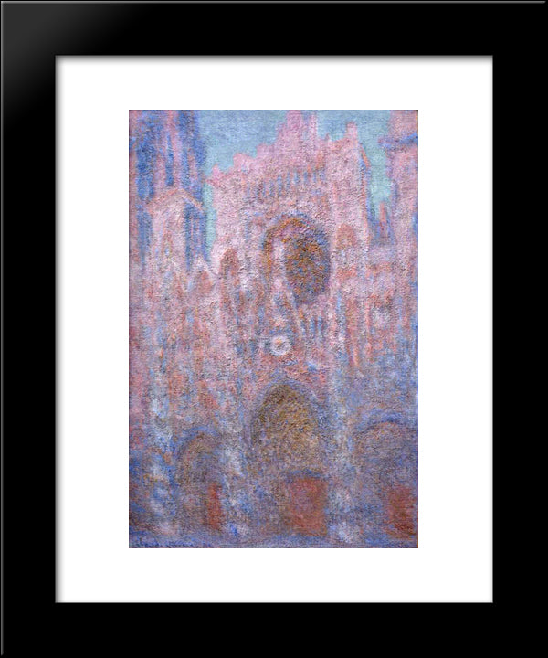 Rouen Cathedral, Symphony In Grey And Rose 20x24 Black Modern Wood Framed Art Print Poster by Monet, Claude