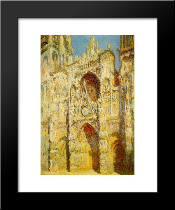 Rouen Cathedral, The Gate And The Tower 20x24 Black Modern Wood Framed Art Print Poster by Monet, Claude