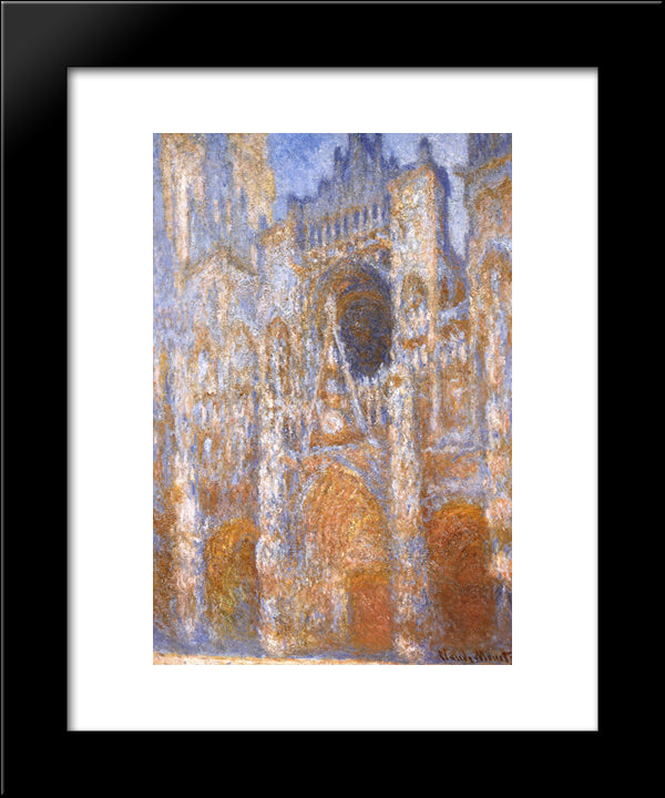 Rouen Cathedral, The Portal At Midday 20x24 Black Modern Wood Framed Art Print Poster by Monet, Claude