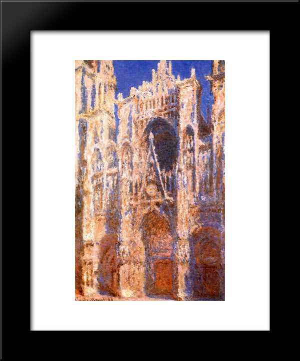 Rouen Cathedral, The Portal In The Sun 20x24 Black Modern Wood Framed Art Print Poster by Monet, Claude