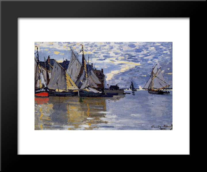 Sailboats 20x24 Black Modern Wood Framed Art Print Poster by Monet, Claude