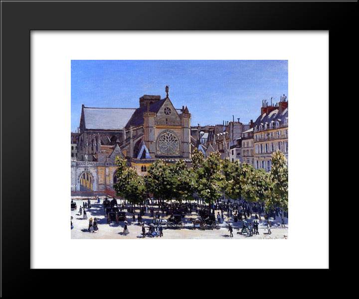 Saint Germain L'Auxerrois 20x24 Black Modern Wood Framed Art Print Poster by Monet, Claude