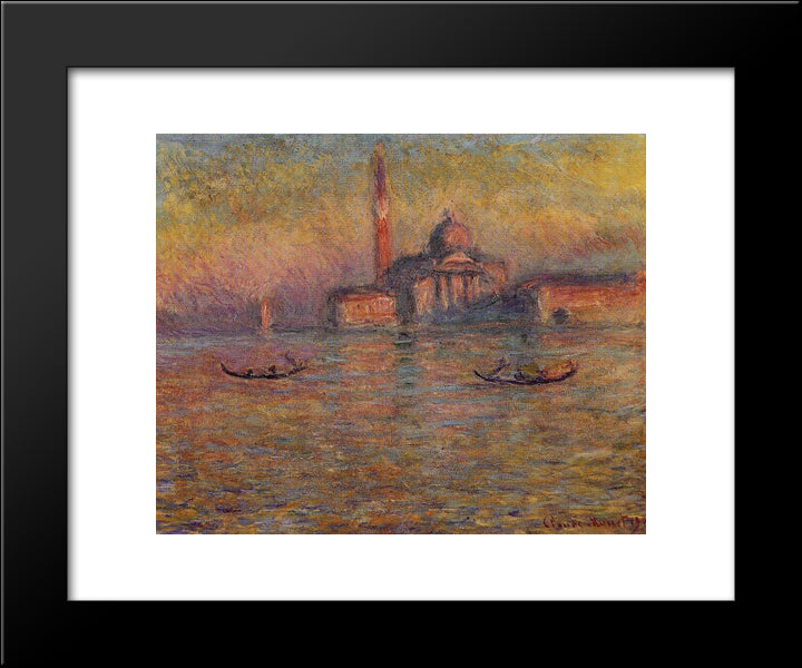 San Giorgio Maggiore 2 20x24 Black Modern Wood Framed Art Print Poster by Monet, Claude