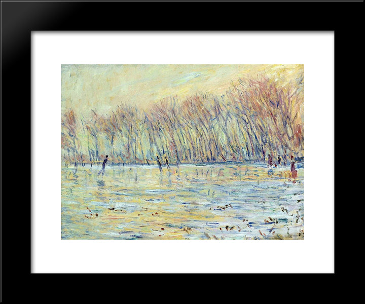 Scaters In Giverny 20x24 Black Modern Wood Framed Art Print Poster by Monet, Claude
