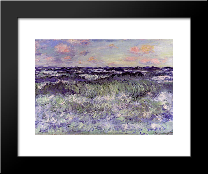 Sea Study 20x24 Black Modern Wood Framed Art Print Poster by Monet, Claude