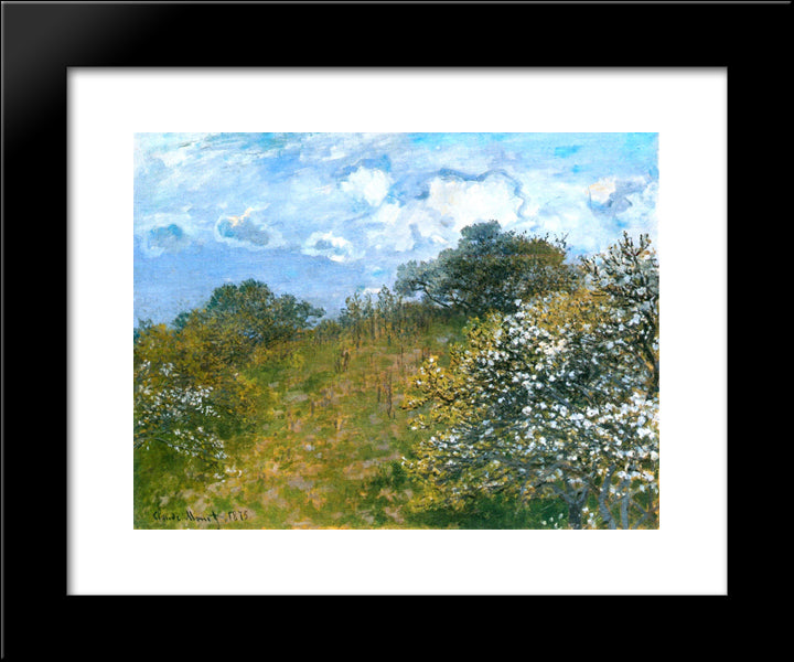 Springtime 20x24 Black Modern Wood Framed Art Print Poster by Monet, Claude
