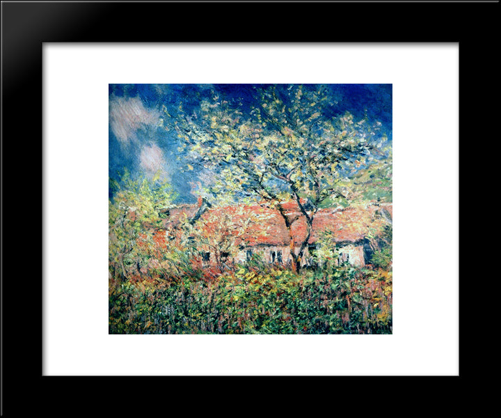 Springtime At Giverny 20x24 Black Modern Wood Framed Art Print Poster by Monet, Claude