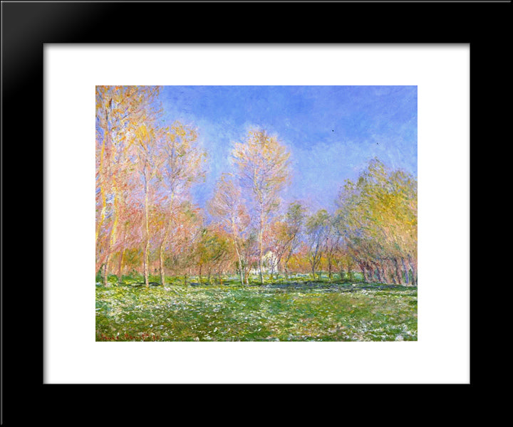 Springtime In Giverny 20x24 Black Modern Wood Framed Art Print Poster by Monet, Claude