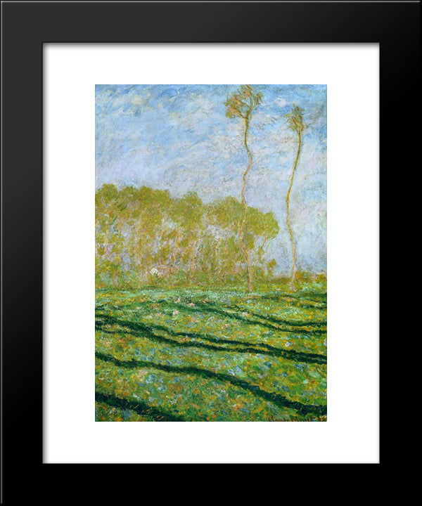 Springtime Landscape At Giverny 20x24 Black Modern Wood Framed Art Print Poster by Monet, Claude