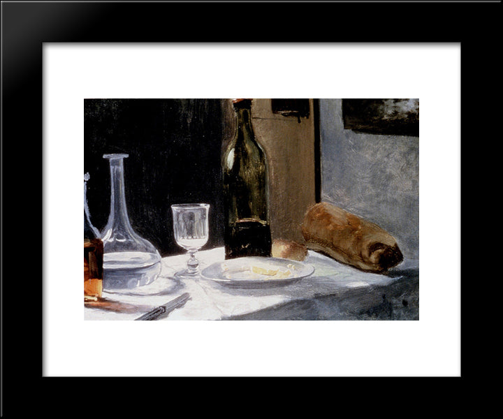 Still Life With Bottles 20x24 Black Modern Wood Framed Art Print Poster by Monet, Claude