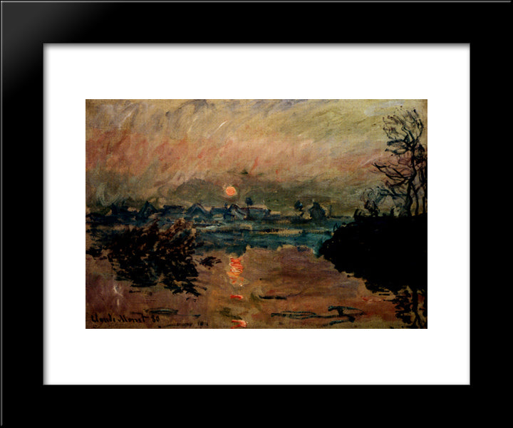 Sunset 20x24 Black Modern Wood Framed Art Print Poster by Monet, Claude